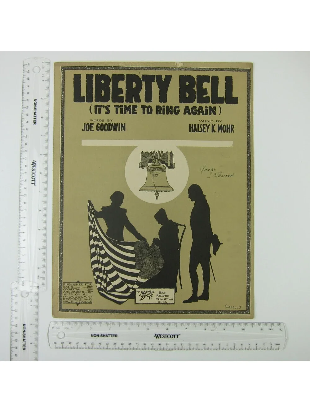 Sheet Music Liberty Bell It's Time To Ring Again Goodwin Mohr WWI Antique 1917